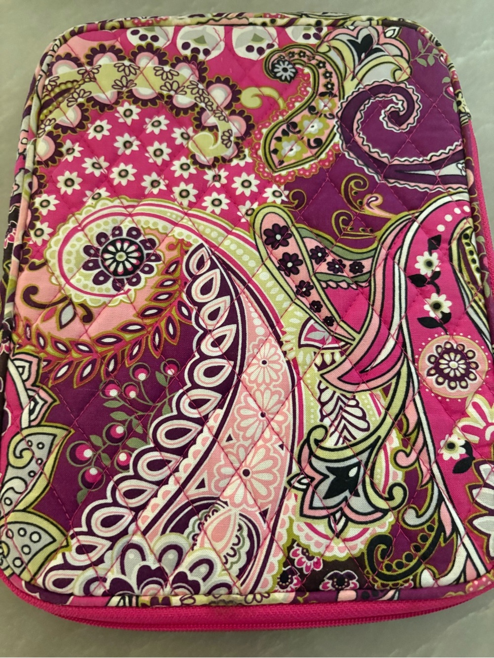 Pink Paisley Quilted IPad case